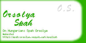 orsolya spah business card